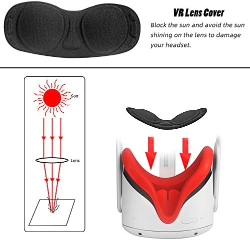 Pinson Silikonske VR Lice Pokriti Oculus Potraga 2 VR Slušalice Lice Jastuk Pokriti Sweatproof (Crveno)