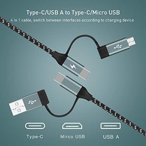 Multi USB C Brzo Naplaćivati dine Kejbl, MOMAX 4 u 1 USB C/USB JE da USB C/Mikro USB PD 60W Najlona Pletenom