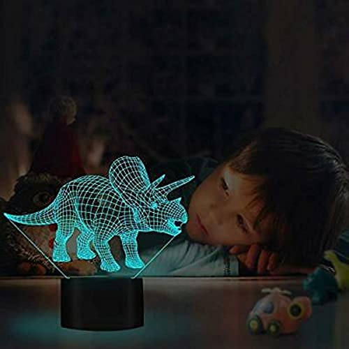 TINYOUTH Dinosaurus 3D Svetlo za Decu,Iluzija Lampu Diraj Sto Sto je VODIO Lampu 7 Boja se Mijenja sa USB