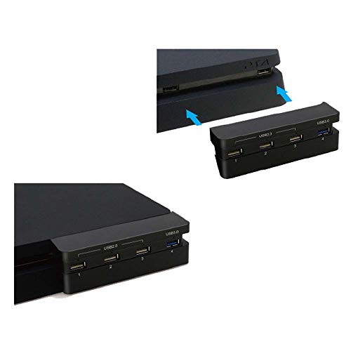 Amever 4 USB Portove Središte za PS4 Slim Izdanje - USB 3.0 / 2.0 Srednje Brzine Adapter Pribor Proširenje