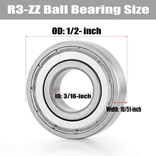 R3-ZZ Imajući 3/16x1/2x10/51 Mini Loptu Imajući Duplo Metal R3ZZ Radijalne Loptu Imajući (10 Pack)