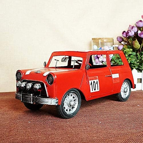 TLLDX Berba Željezo Vozilo Model Crveni Britanski Mini Kola Retro Zanatlijske Cvecaru Željezo Umjetnost