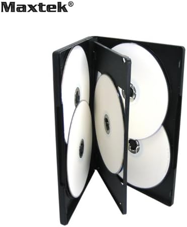 25 Pack Maxtek Standard 14mm Crni Šest (6) Disk DVD Slučajeva sa Duplim Stao Flip Poslužavnik i vanjski